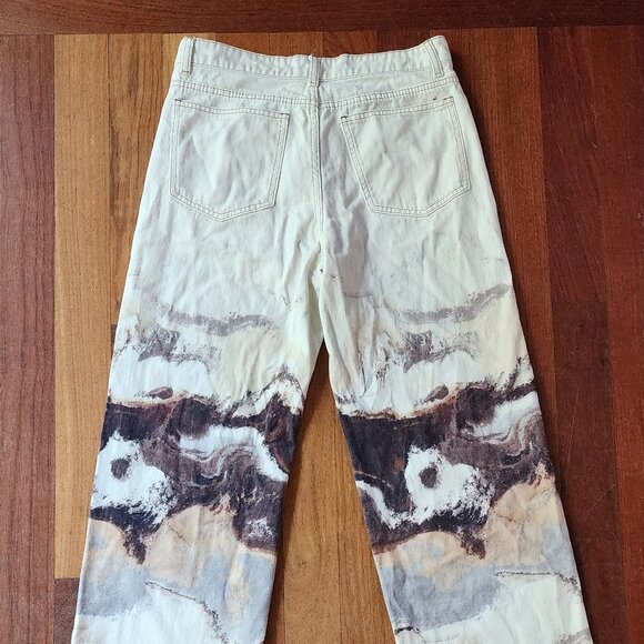 SHEIN Marble Print Wide Leg Jeans Size 6 - Picture 10 of 15